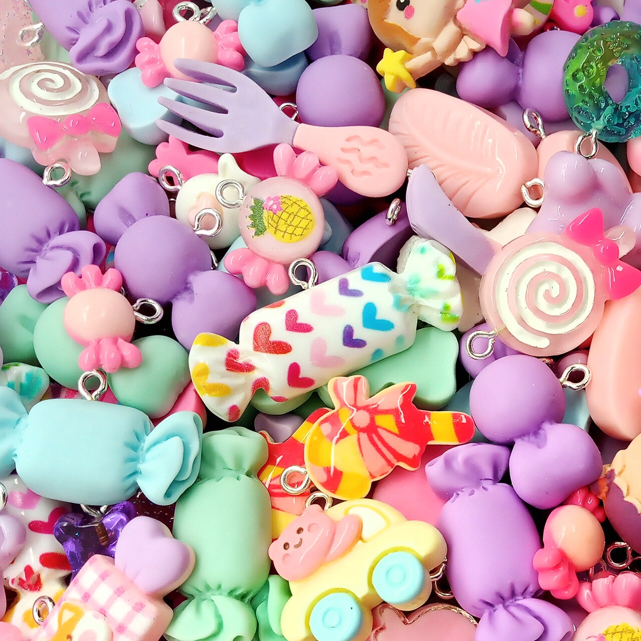 Cute Charm Mix, 20 pc, Pastel Candy & Cute Pendants, Adorabilities